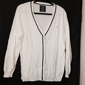 U.S. Polo Assn. White Cardigan sweater, XL